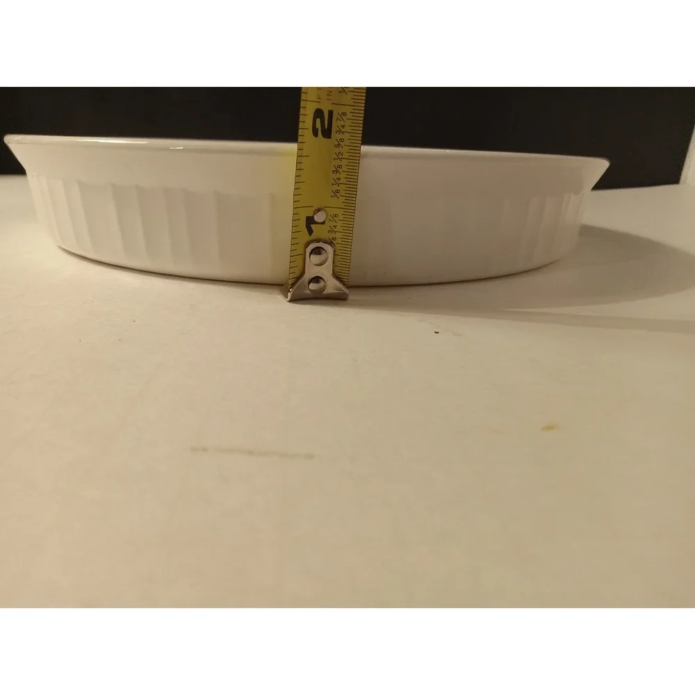 Corning Ware French White  Pyroceram Glass Quiche Dish F-3-B  9 1/2